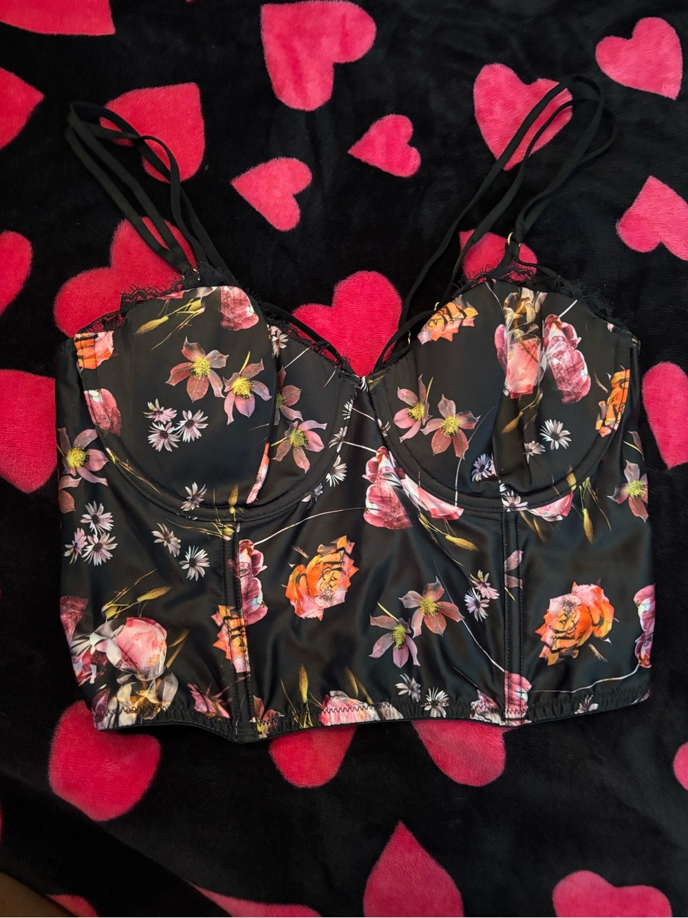 Victoria's Secret Black Corset Bra Size 32D A00427